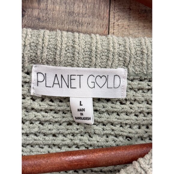 Planet Gold Womens Color Block Cable Knit Sweater Size L - Picture 4 of 7